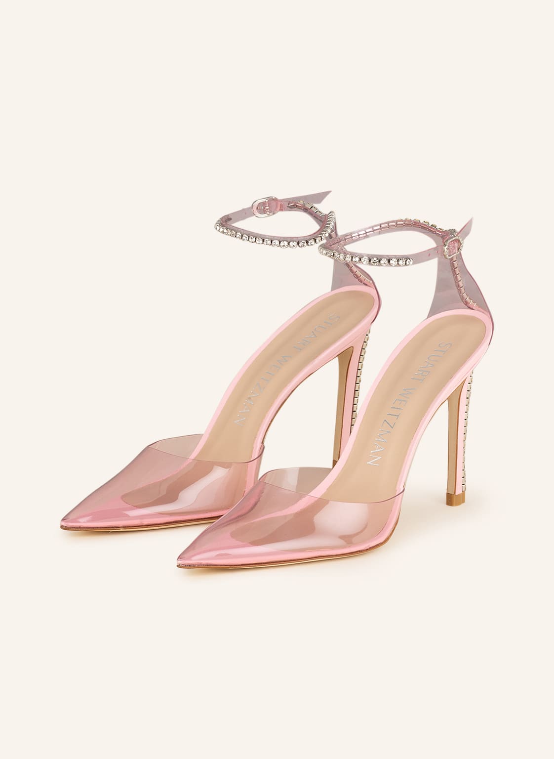 Image of Stuart Weitzman Slingpumps Glam 100 Mit Schmucksteinen rosa