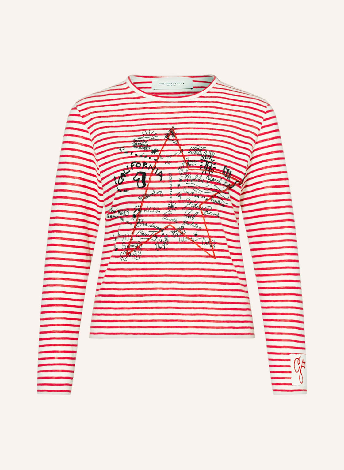 Image of Golden Goose Longsleeve Mit Leinen rot