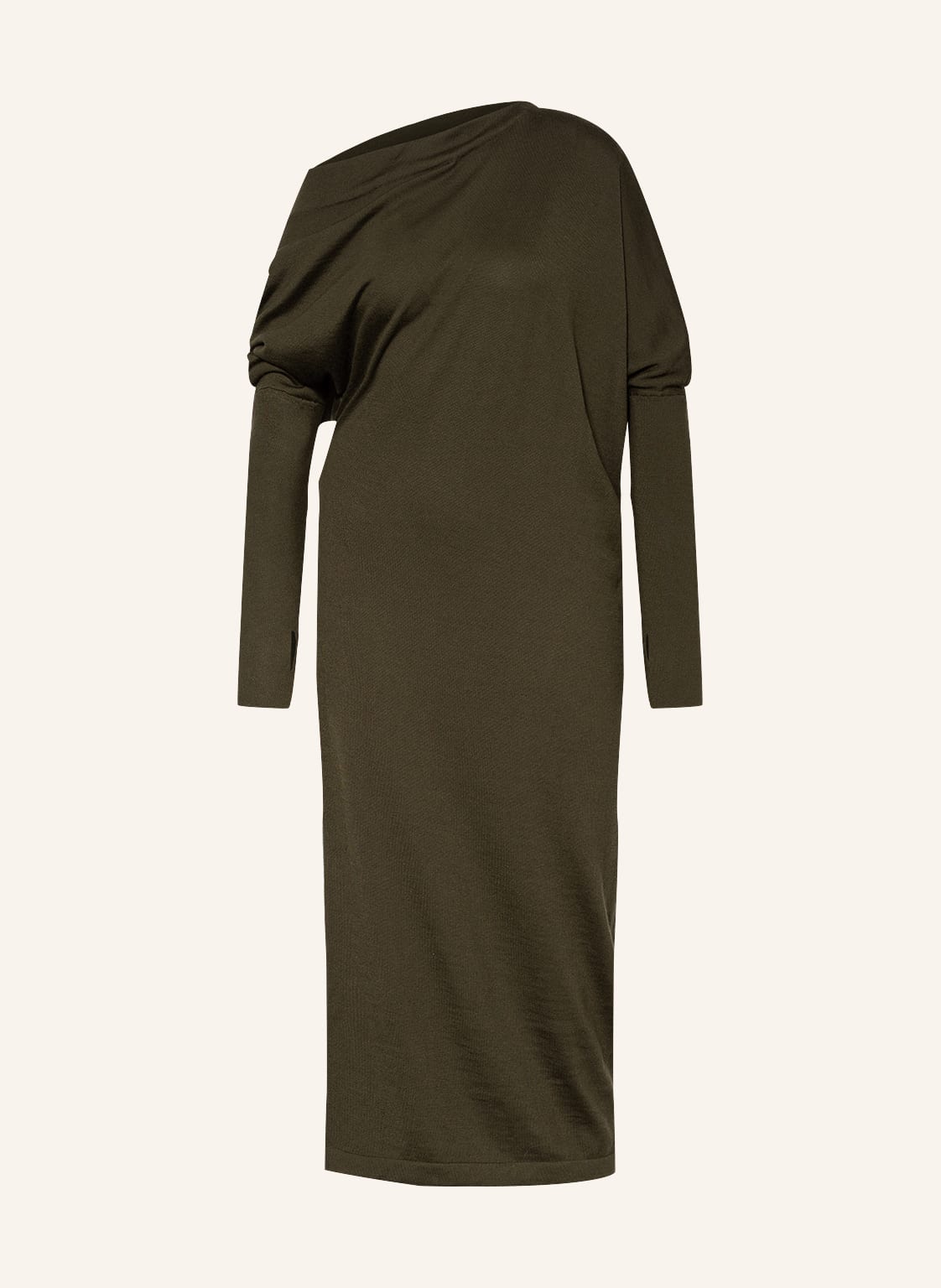 Image of Tom Ford Strickkleid Aus Cashmere Mit Seide gruen