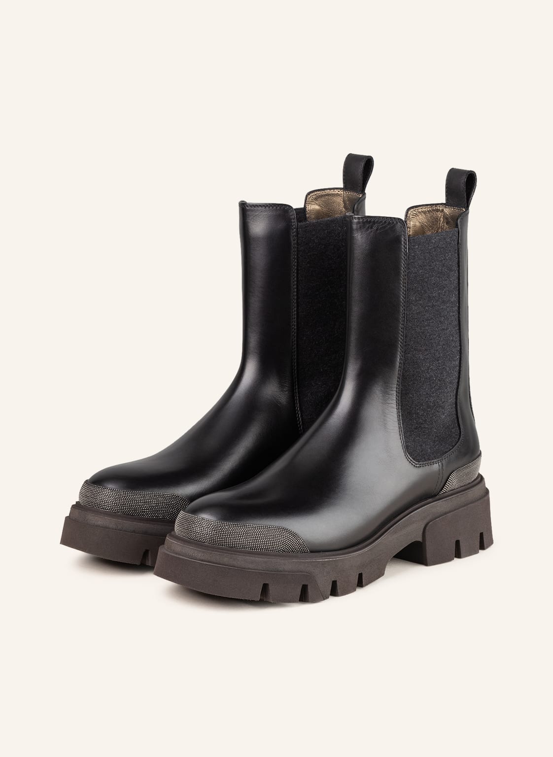 Image of Brunello Cucinelli Chelsea-Boots Mit Schmucksteinen schwarz