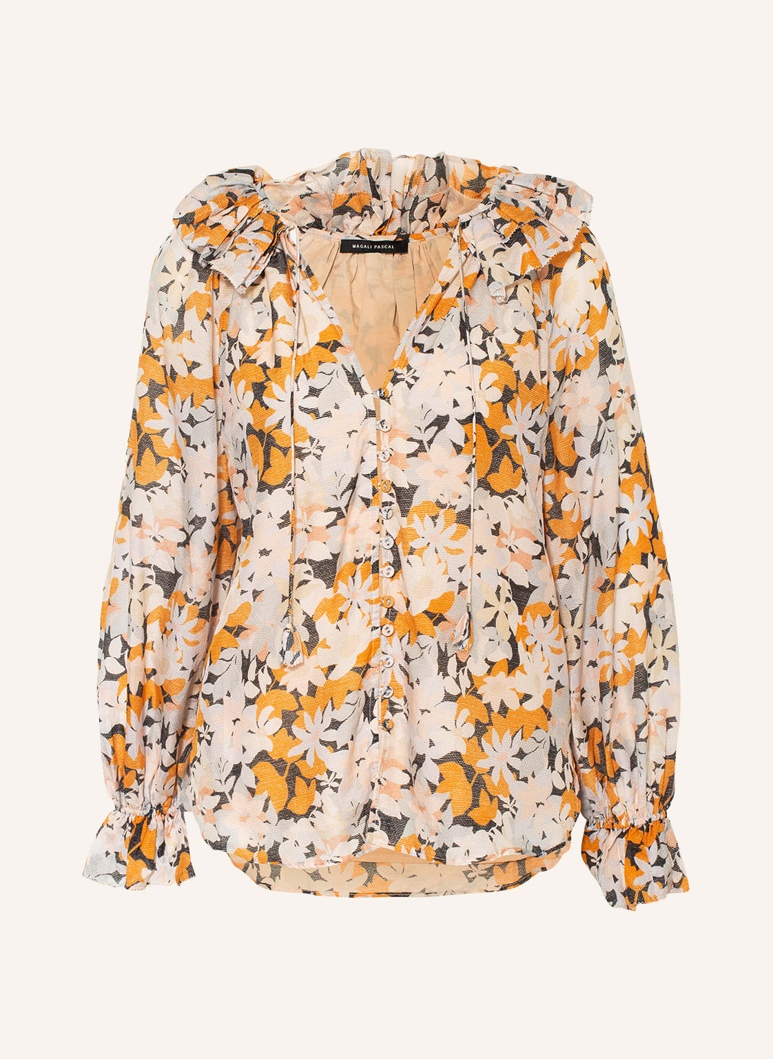 Image of Magali Pascal Bluse Elainne Mit Seide Und Rüschen orange