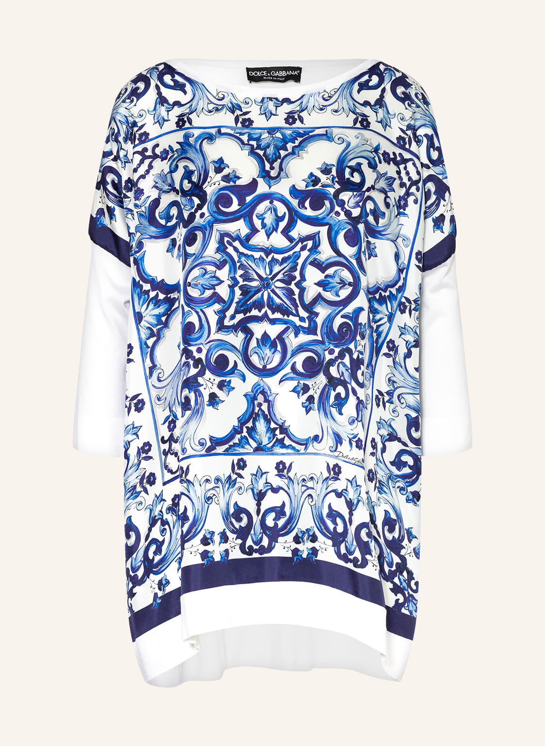 Image of Dolce & Gabbana Seidenpullover Mit 3/4-Arm blau