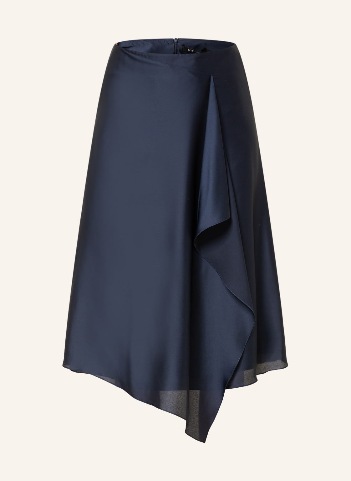 Image of Swing Satinrock In Wickeloptik blau