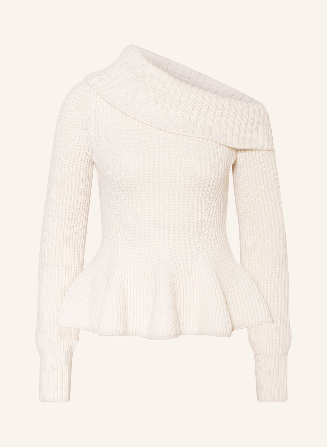 Image of Alexander Mcqueen One-Shoulder-Pullover beige