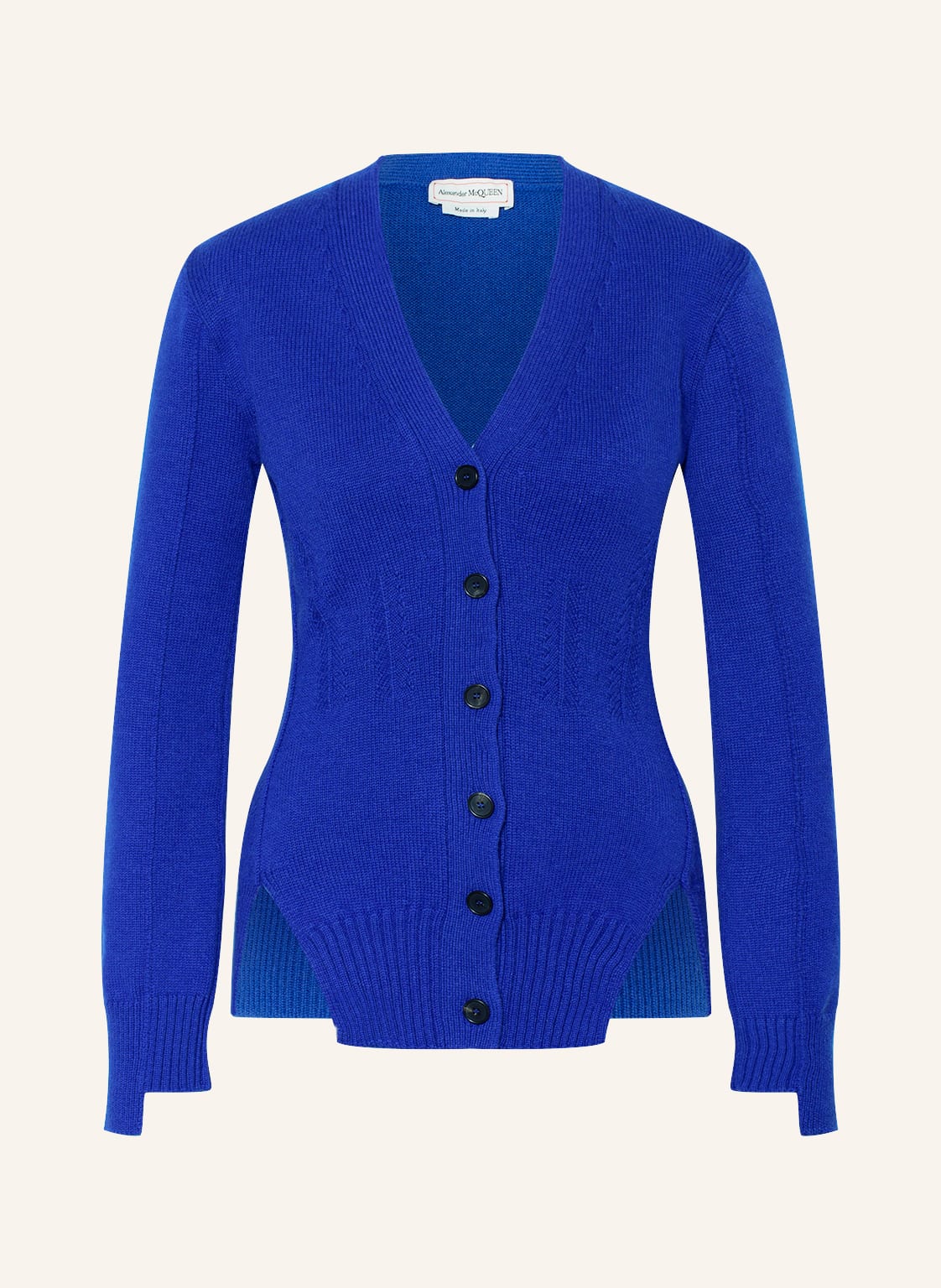 Image of Alexander Mcqueen Strickjacke Aus Cashmere blau