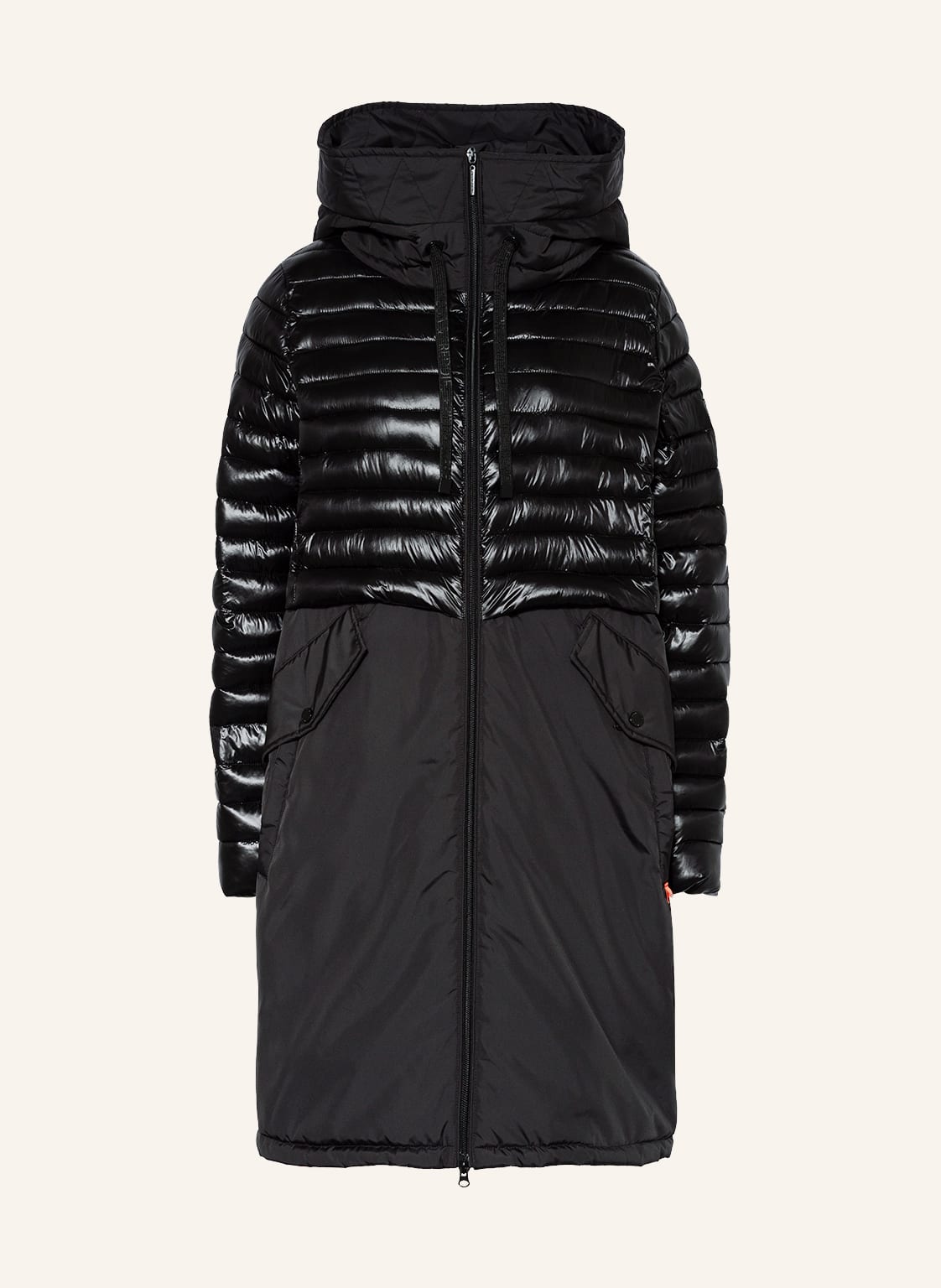 Image of Frieda & Freddies Steppmantel Rosaly Im Materialmix schwarz