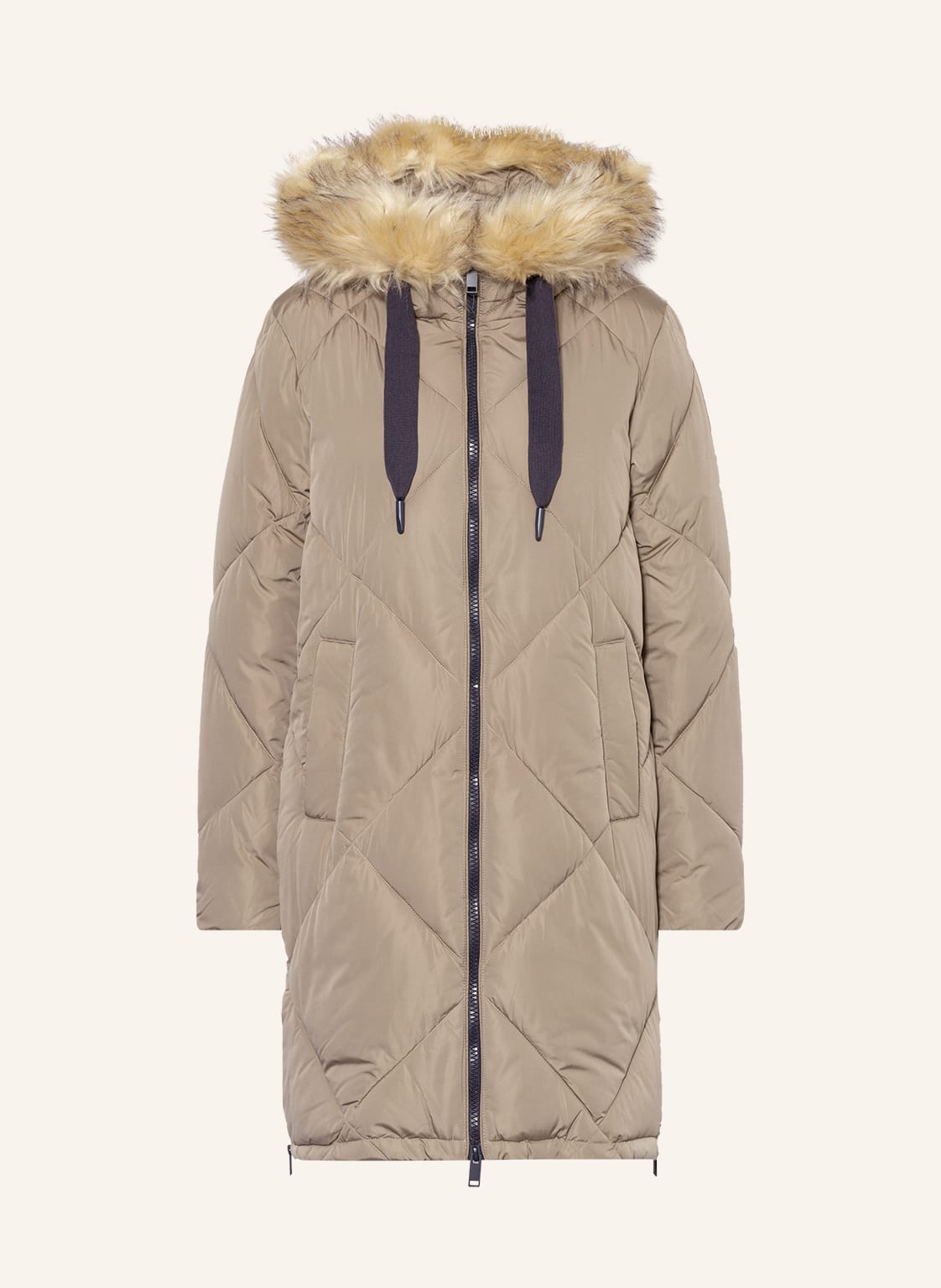 Image of Rino & Pelle Steppmantel Marjon Mit Kunstpelz beige