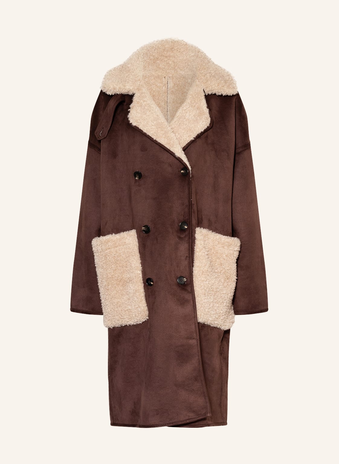 Image of Munthe Teddyfell-Mantel Incasa Zum Wenden braun
