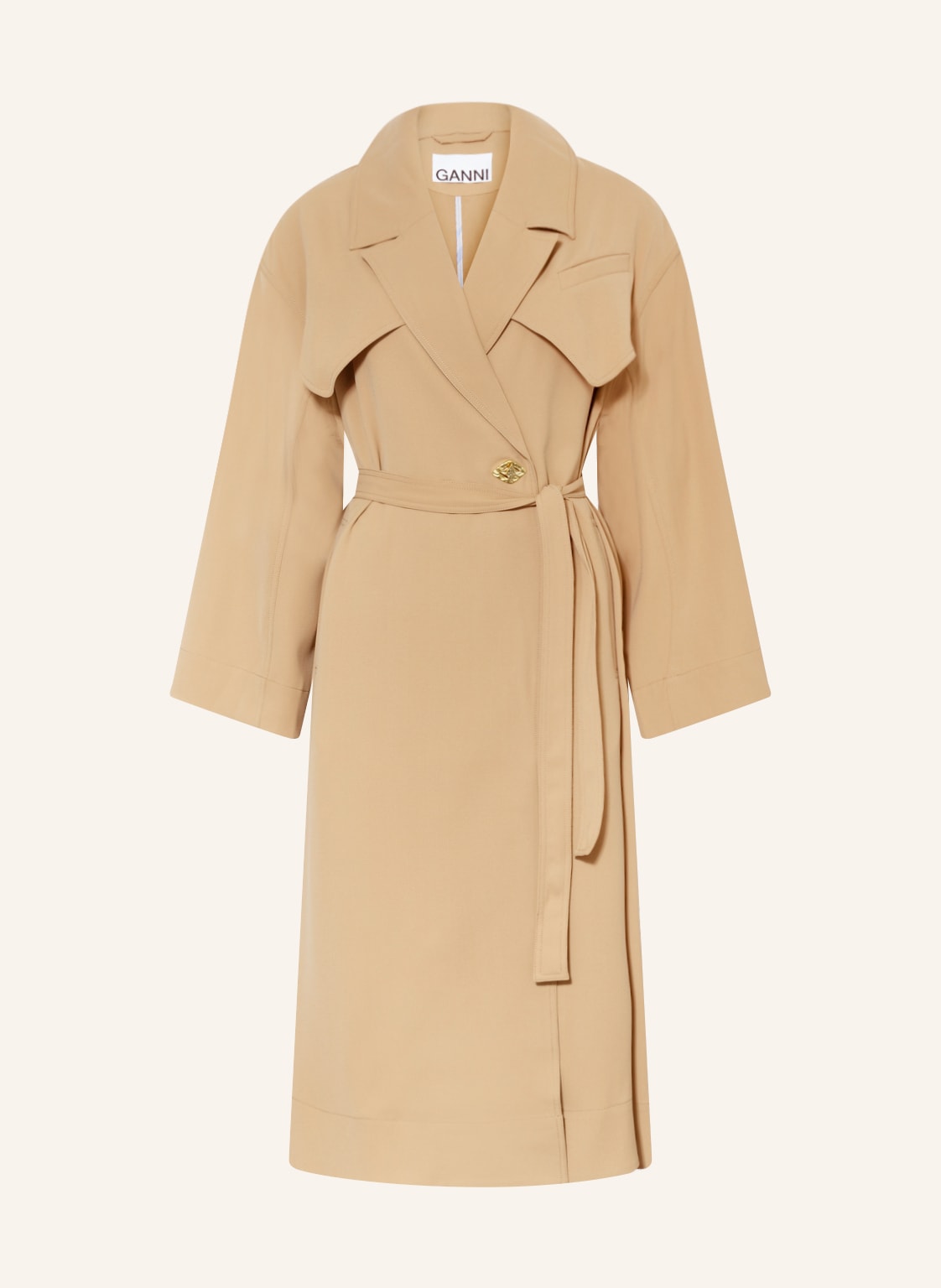 Image of Ganni Trenchcoat Mit 3/4-Arm braun