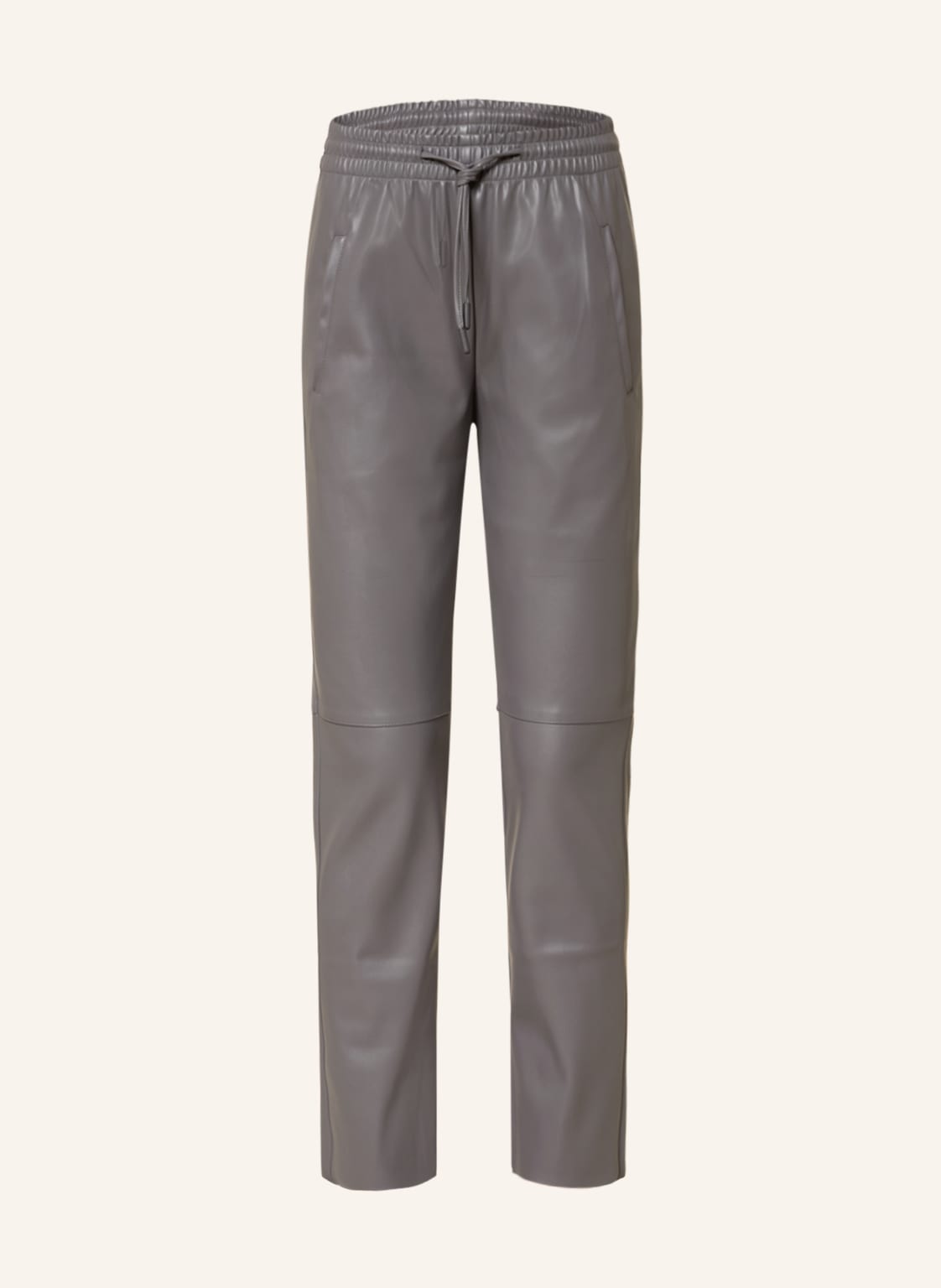 Image of Herzen's Angelegenheit Hose Im Jogging-Stil In Lederoptik grau