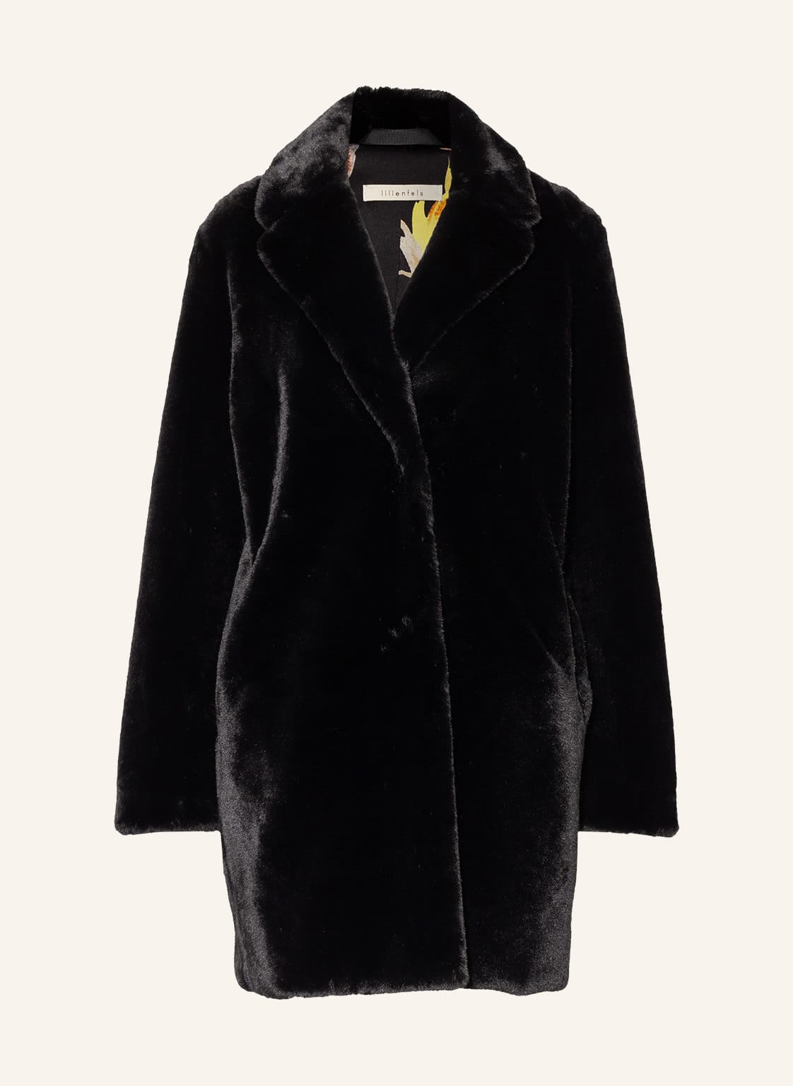 Image of Lilienfels Kunstfell-Mantel schwarz