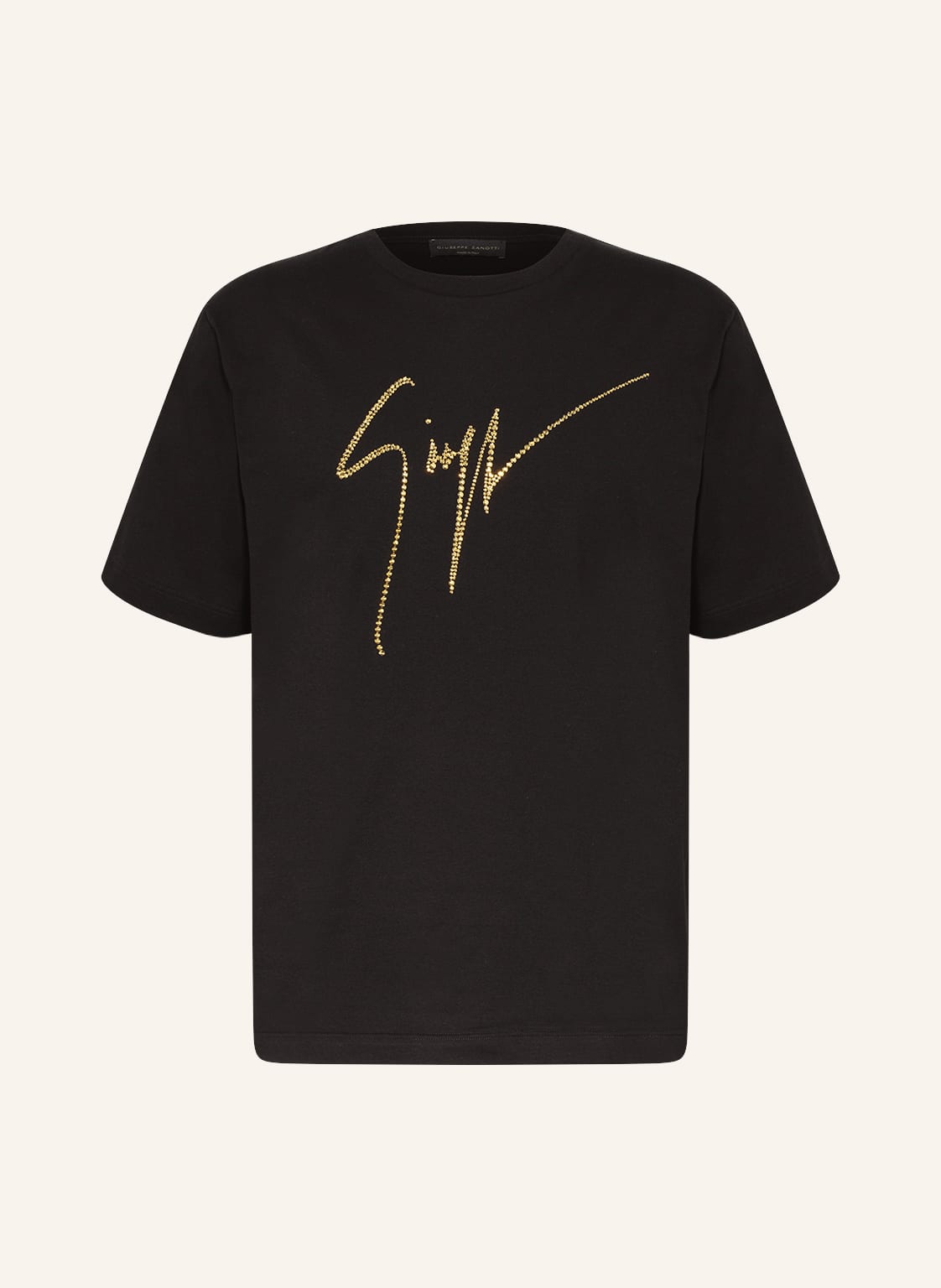 Image of Giuseppe Zanotti Design T-Shirt Mit Schmucksteinen schwarz