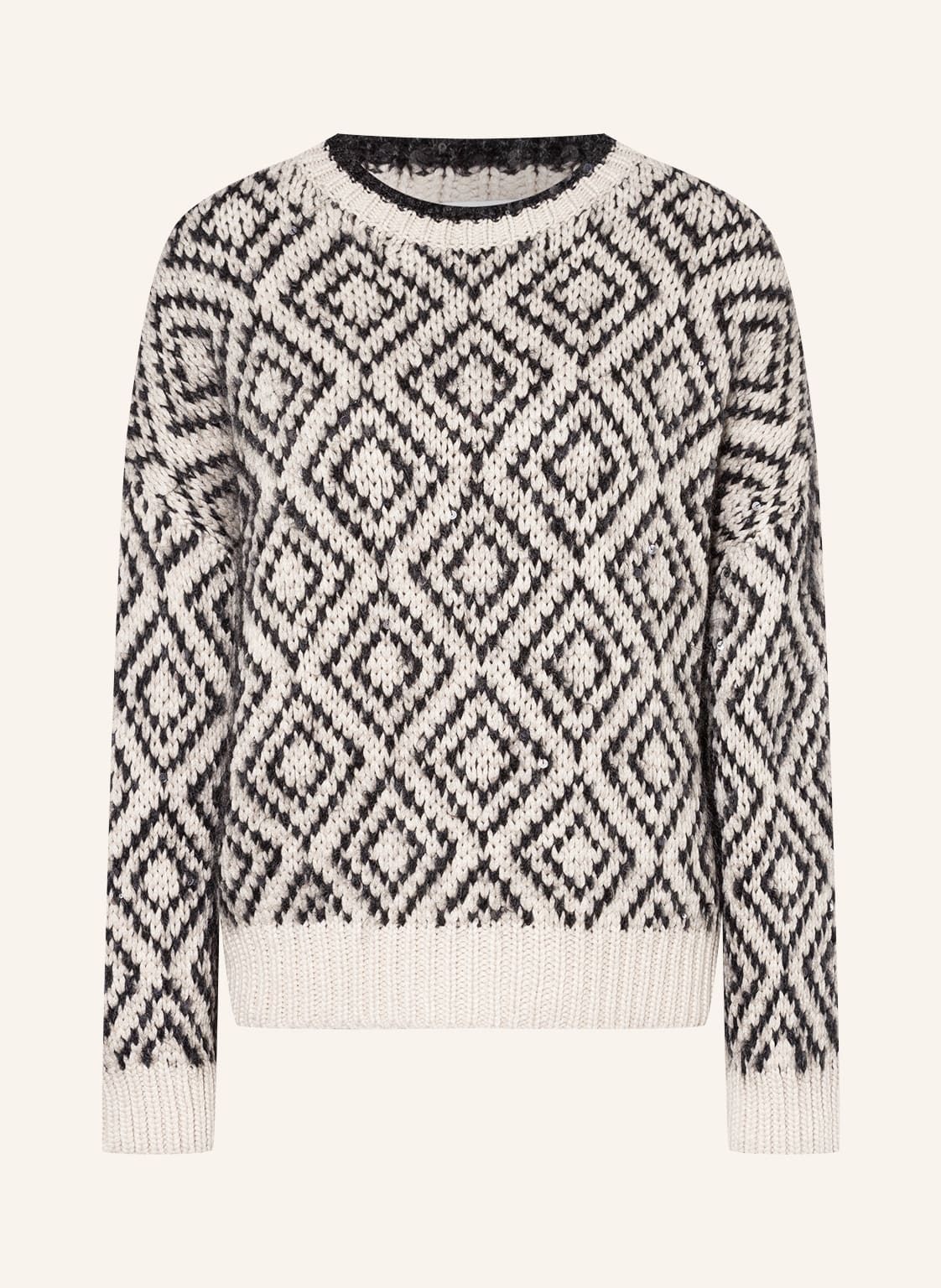 Image of Brunello Cucinelli Oversized-Pullover Mit Cashmere Und Pailletten grau