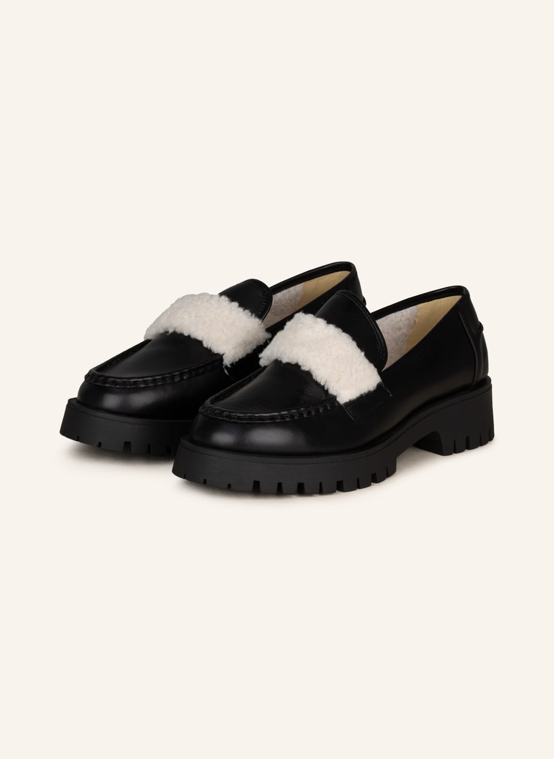 Image of Mrs & Hugs Loafer Mit Kunstfell schwarz