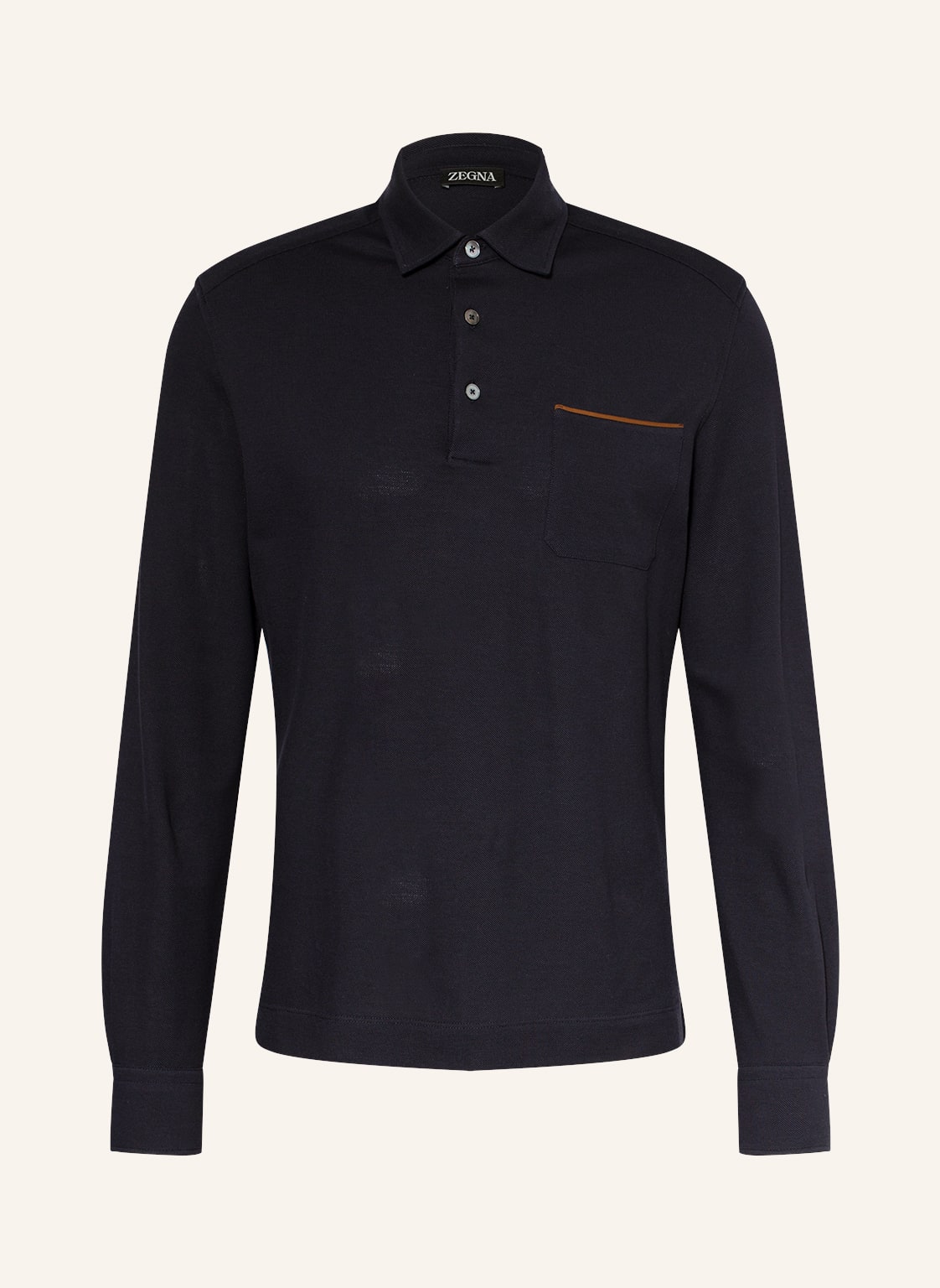 Image of Zegna Piqué-Poloshirt blau
