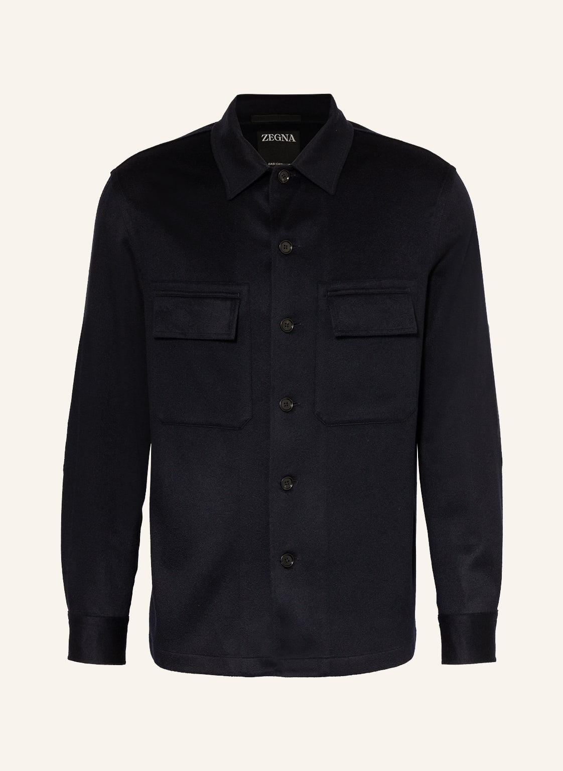 Image of Zegna Cashmere-Overshirt blau