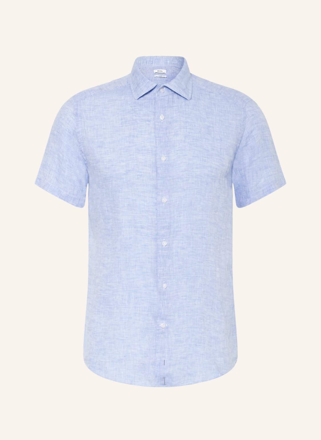 Image of Reiss Kurzarmhemd Holiday Slim Fit Aus Leinen blau