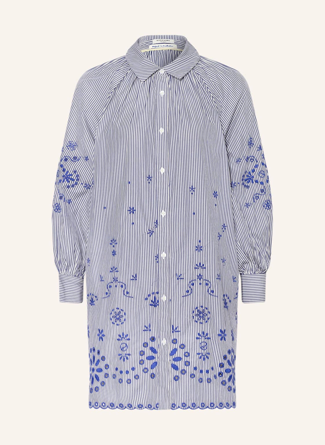 Image of Scotch & Soda Hemdblusenkleid Mit Lochspitze blau