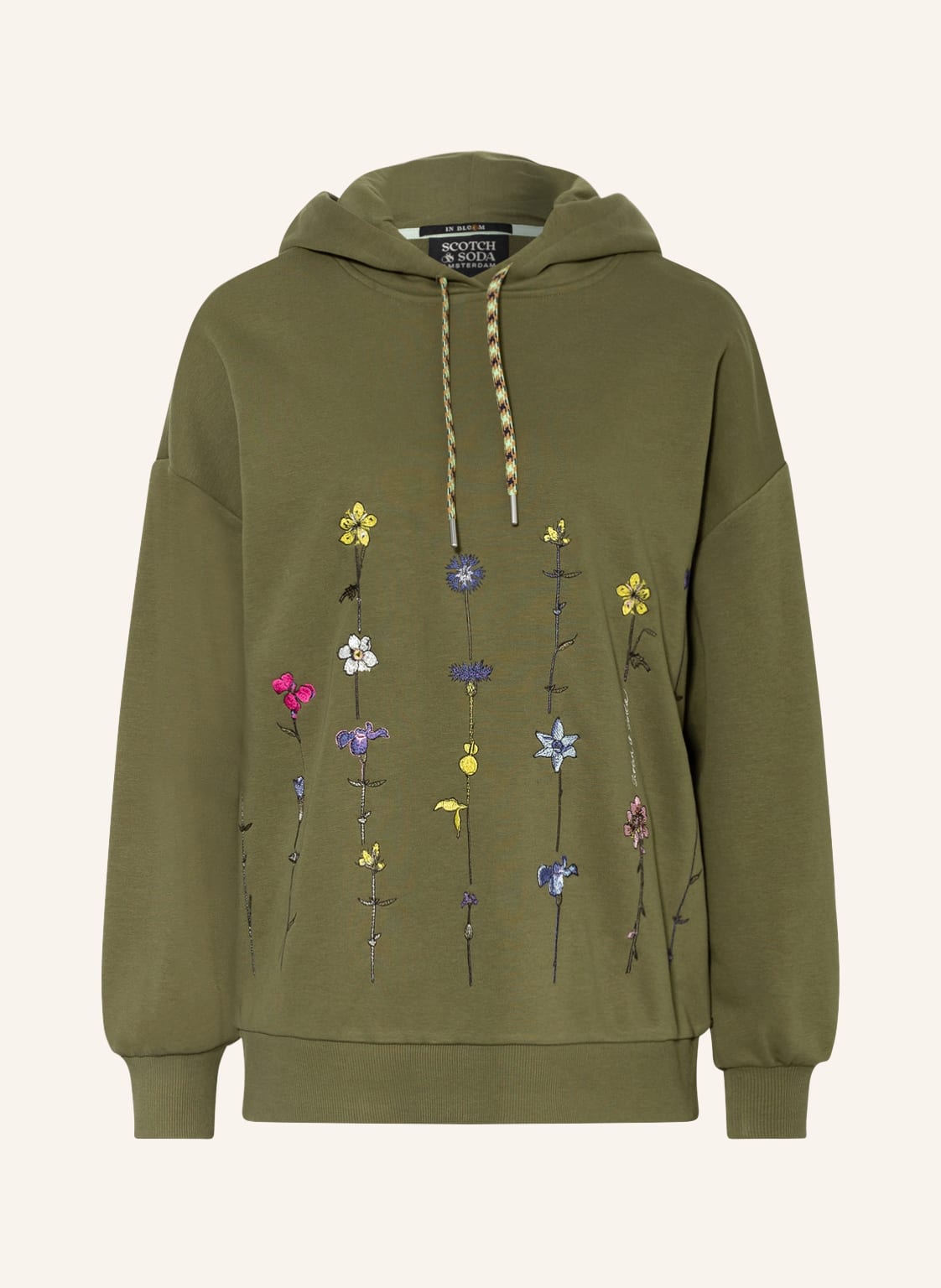 Image of Scotch & Soda Oversized-Hoodie Growing Flowers gruen