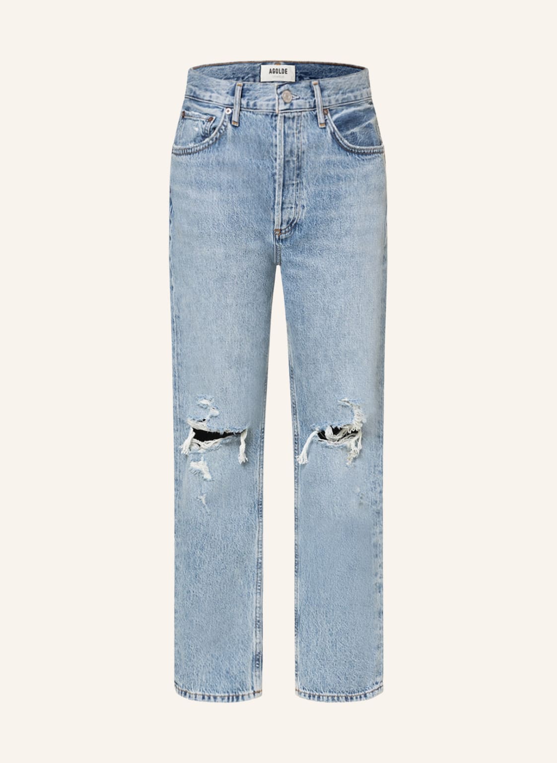 Image of Agolde Destroyed Jeans Riley Crop blau
