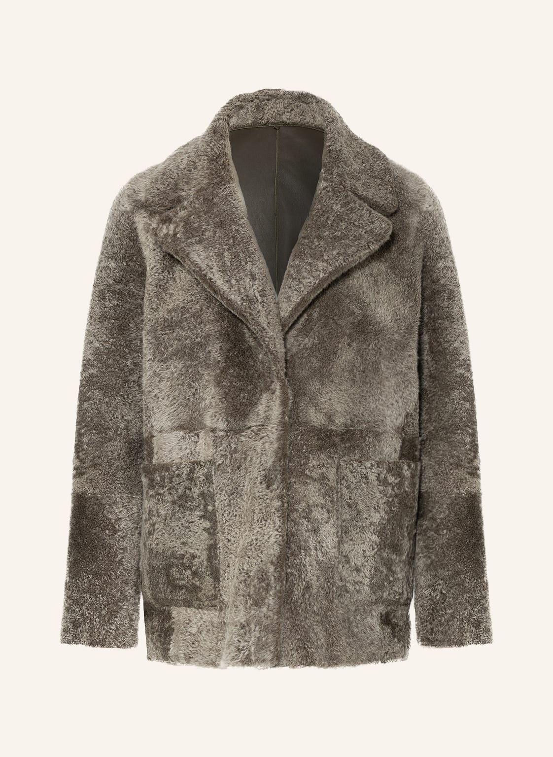 Image of Benedetta Novi Lammfell-Jacke Amanda Zum Wenden gruen