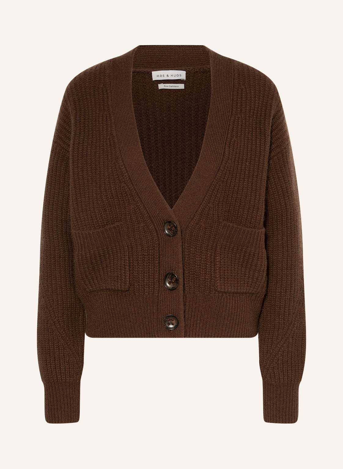 Image of Mrs & Hugs Strickjacke Aus Cashmere braun
