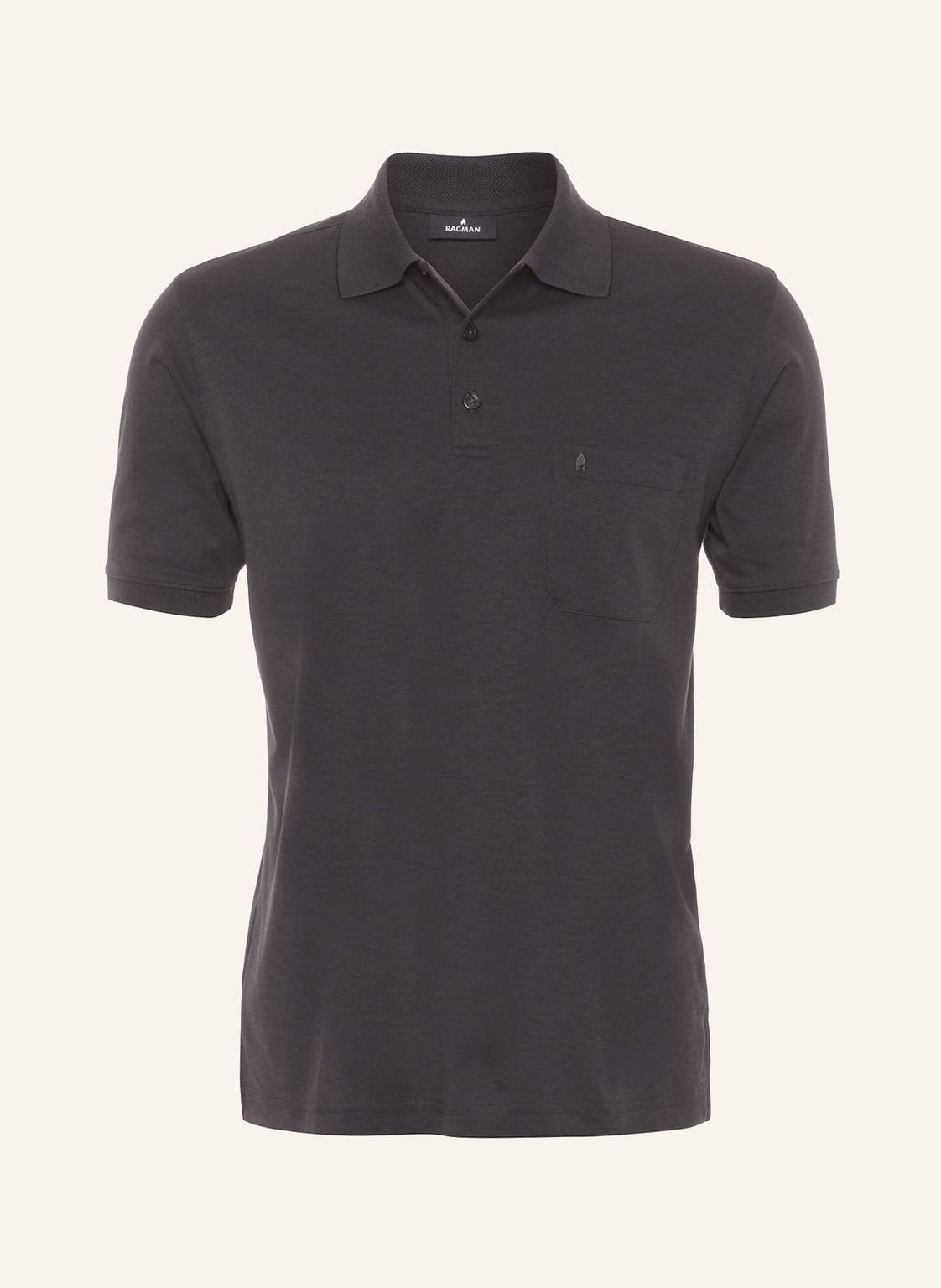 Image of Ragman Piqué-Poloshirt grau