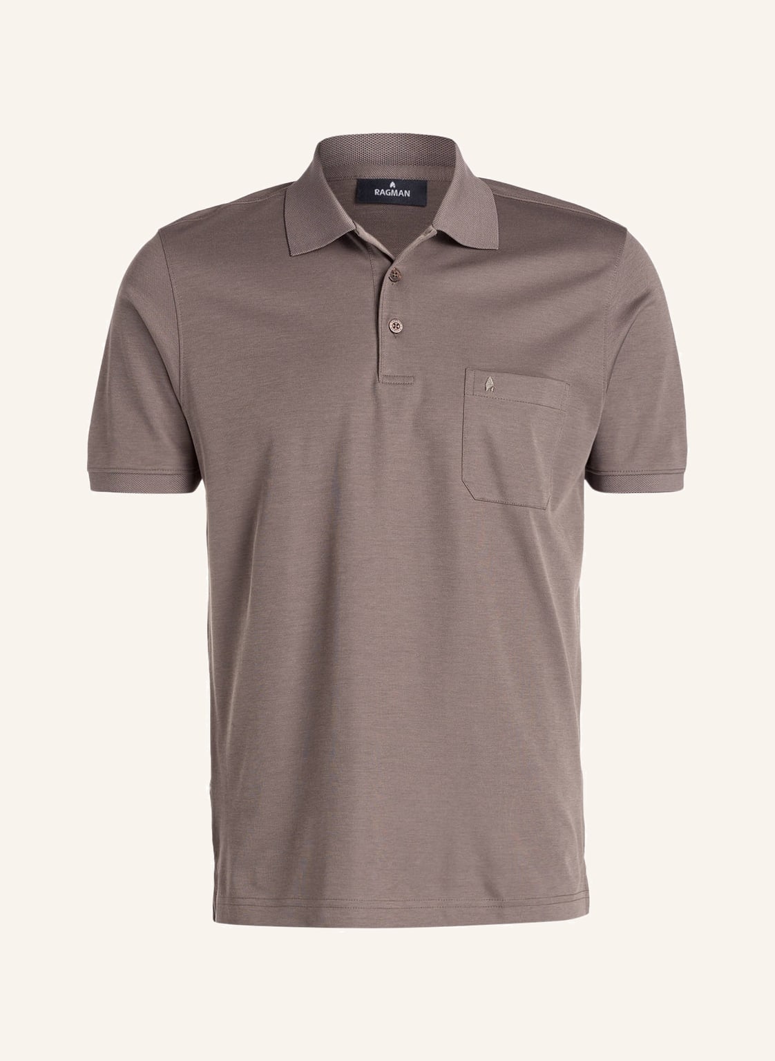 Image of Ragman Piqué-Poloshirt braun