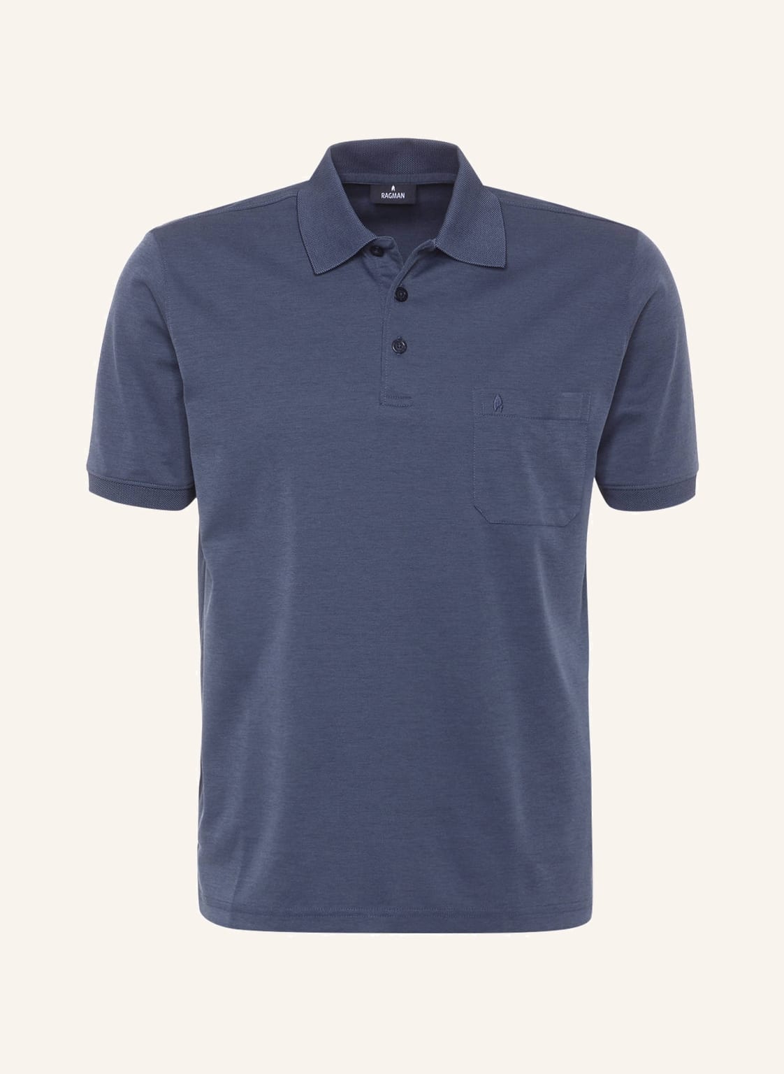 Image of Ragman Piqué-Poloshirt blau