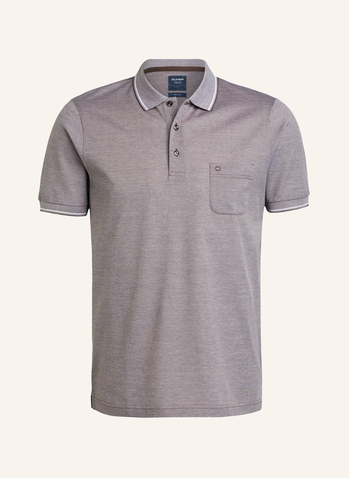 Image of Olymp Piqué-Poloshirt Modern Fit braun