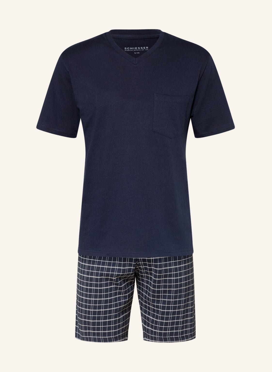 Image of Schiesser Shorty-Schlafanzug Ebony blau