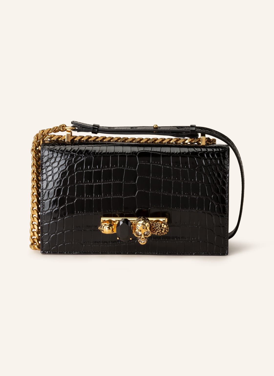 Image of Alexander Mcqueen Umhängetasche Jewelled Satchel schwarz