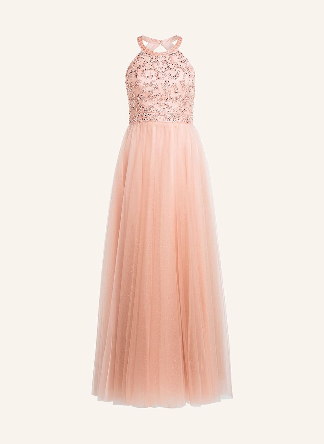 Image of Unique Abendkleid Mit Pailletten- Und Schmucksteinbesatz rosa