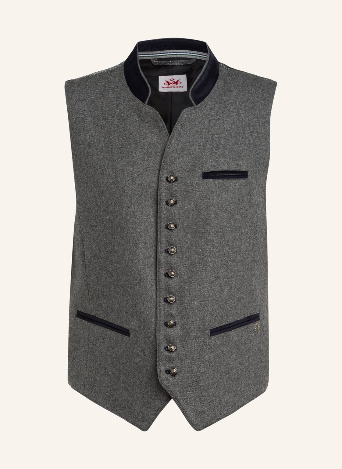 Image of Spieth & Wensky Trachtenweste Mit Leinen grau