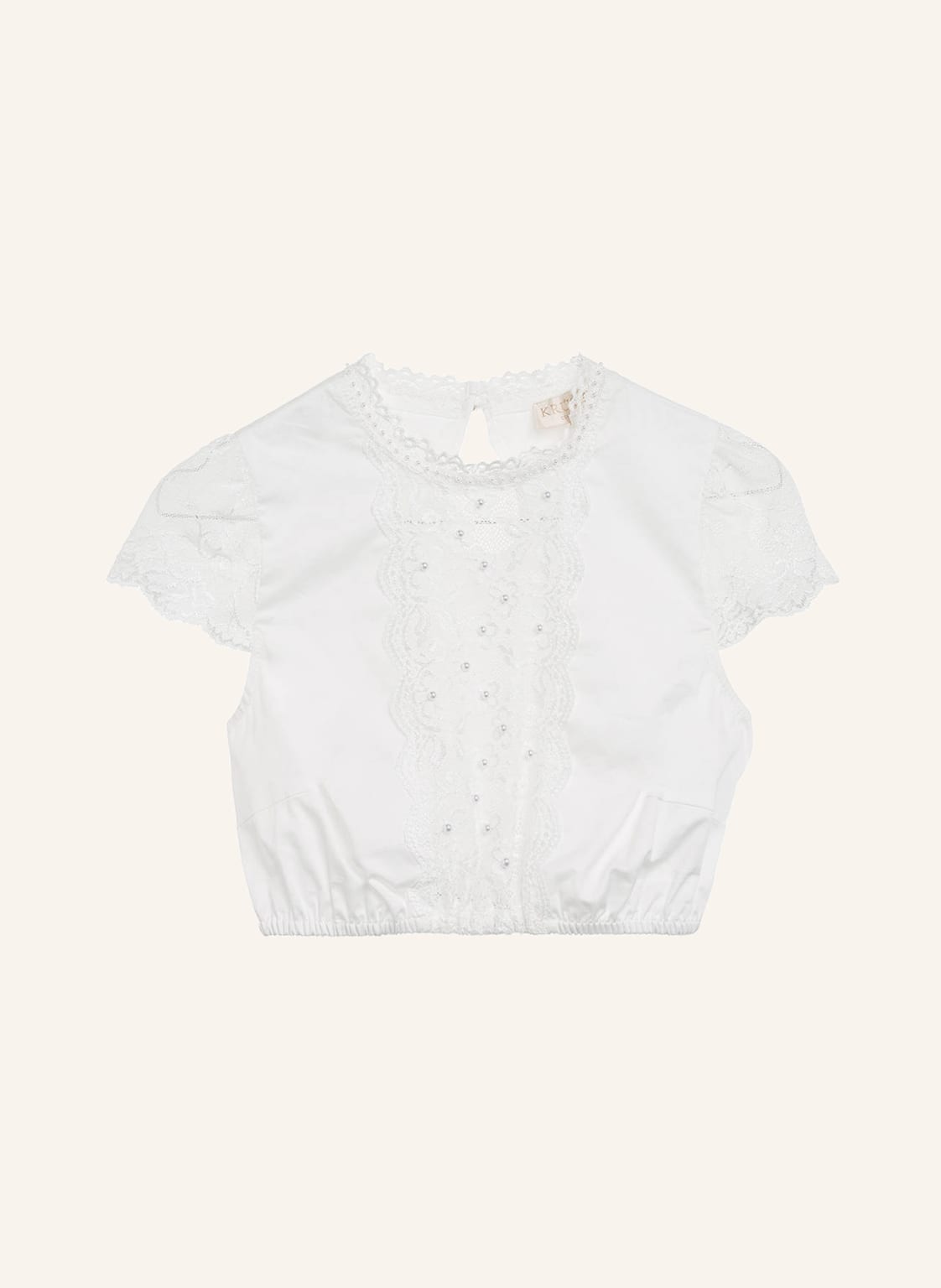 Image of Krüger Dirndlbluse Berna Mit Perlenbesatz weiss