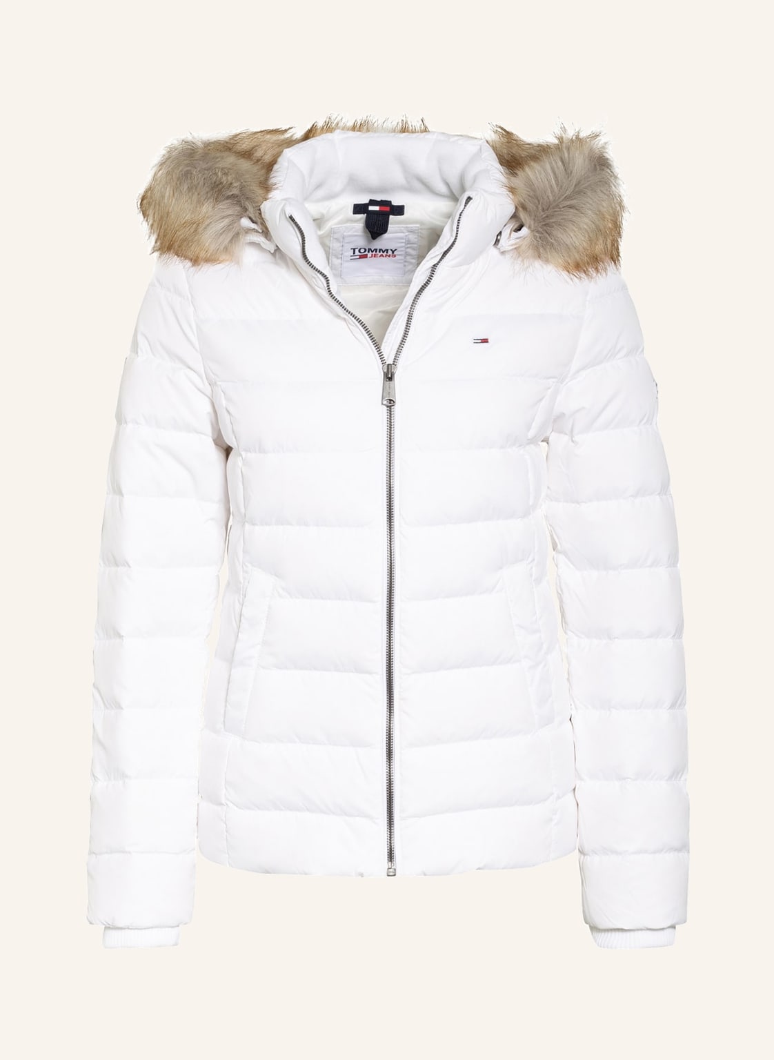 Image of Tommy Jeans Daunenjacke Mit Abnehmbarer Kapuze Und Kunstfellbesatz weiss
