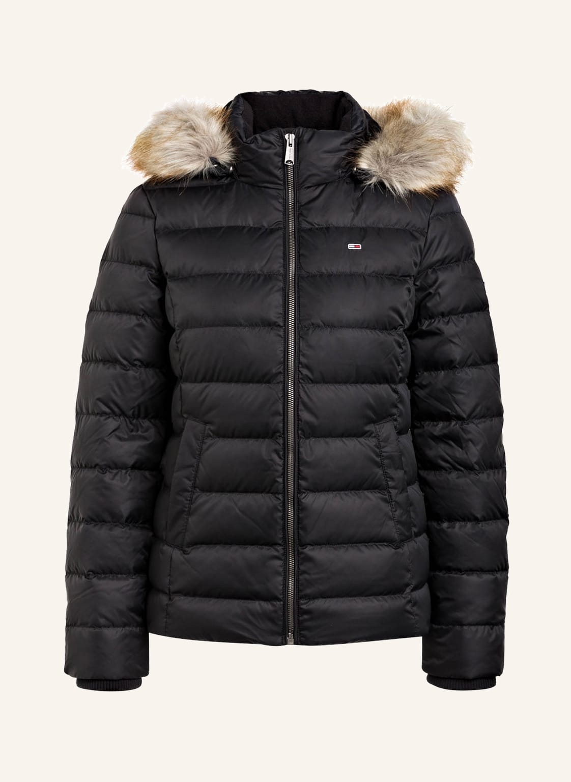 Image of Tommy Jeans Daunenjacke Mit Abnehmbarer Kapuze Und Kunstfellbesatz schwarz