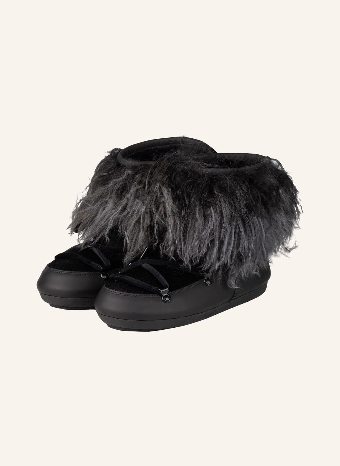 Image of Moon Boot Moon Boots Dark Side Mit Lammfellbesatz schwarz