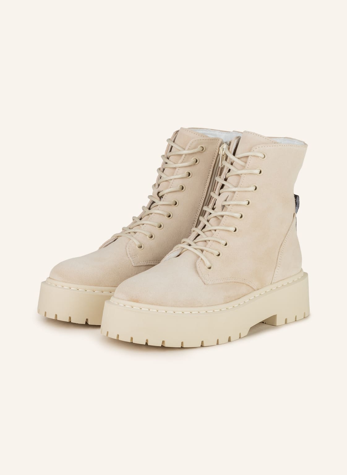 Image of Steve Madden Plateau-Schnürboots Skylar beige