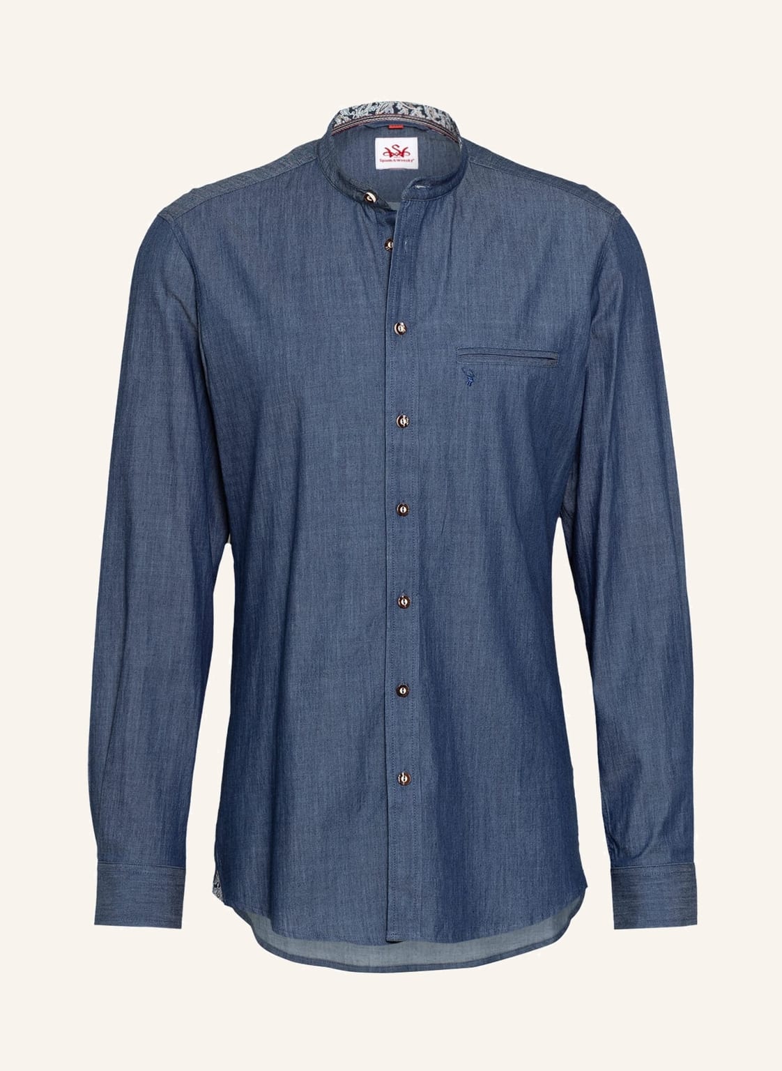 Image of Spieth & Wensky Trachtenhemd Palmiro Slim Fit Mit Stehkragen blau