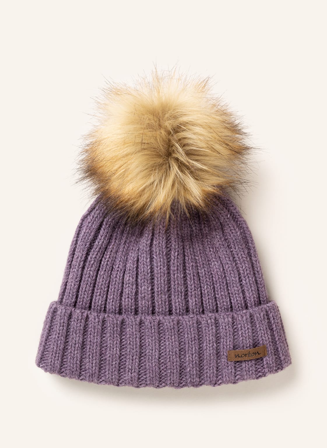 Image of Norton Mütze Mit Kunstpelzbommel violett