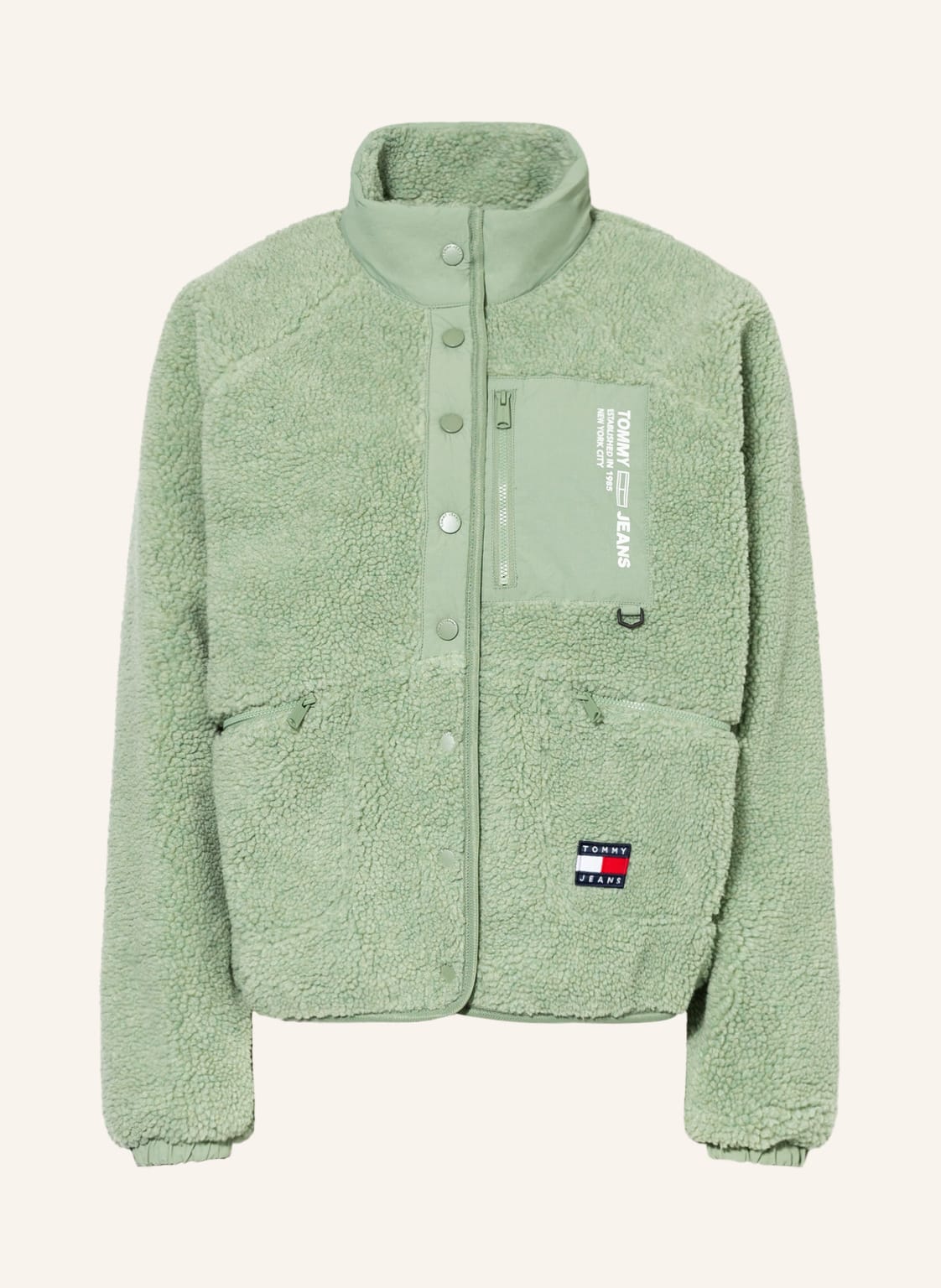 Image of Tommy Jeans Teddyfell-Jacke Zum Wenden gruen