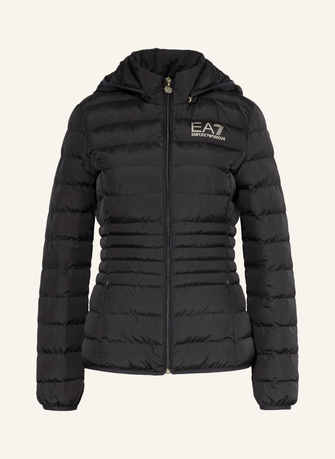 Image of ea7 Emporio Armani Steppjacke Mit Abnehmbarer Kapuze schwarz