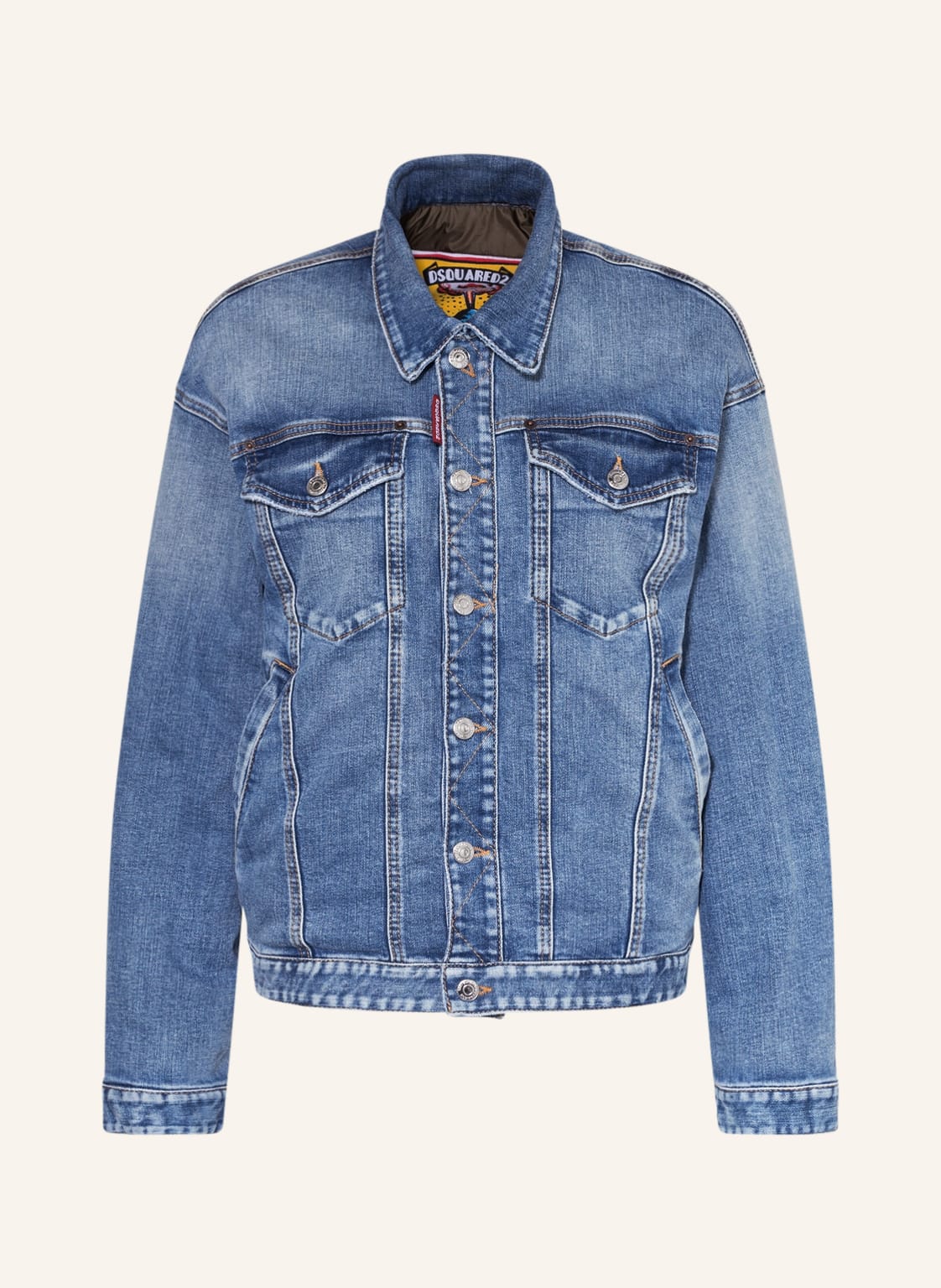 Image of dsquared2 Oversized-Jeansjacke Zum Wenden blau