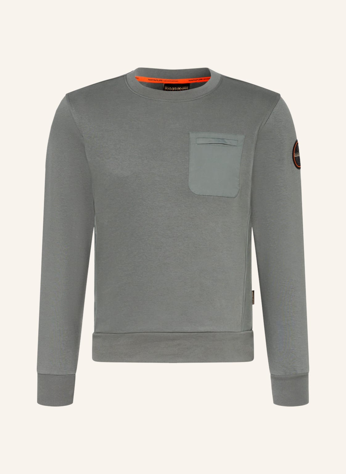 Image of Napapijri Sweatshirt Nynorsk Im Materialmix grau