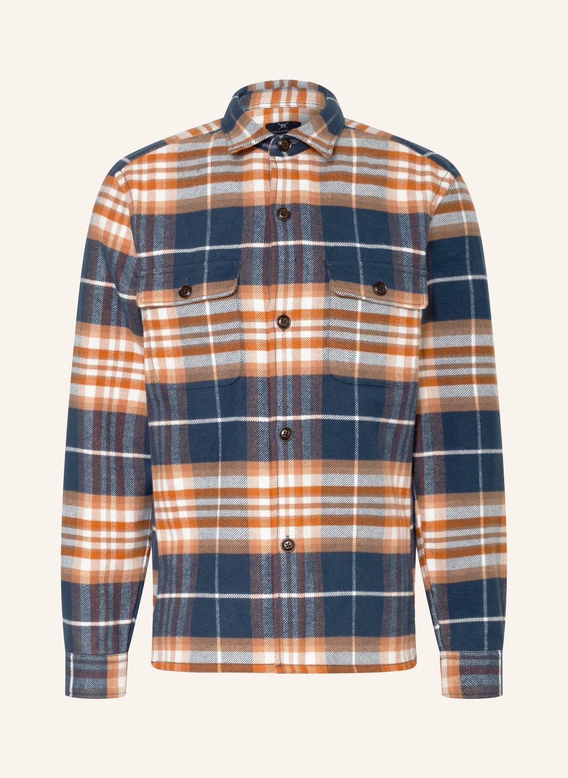 Image of Strokesman's Flanell-Overshirt blau