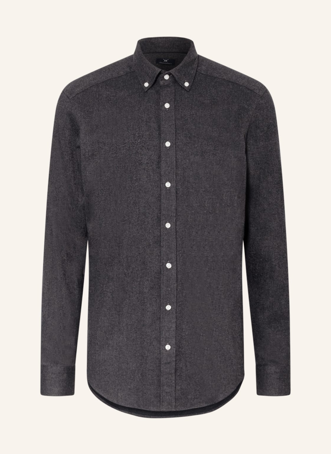 Image of Strokesman's Flanellhemd Modern Fit grau