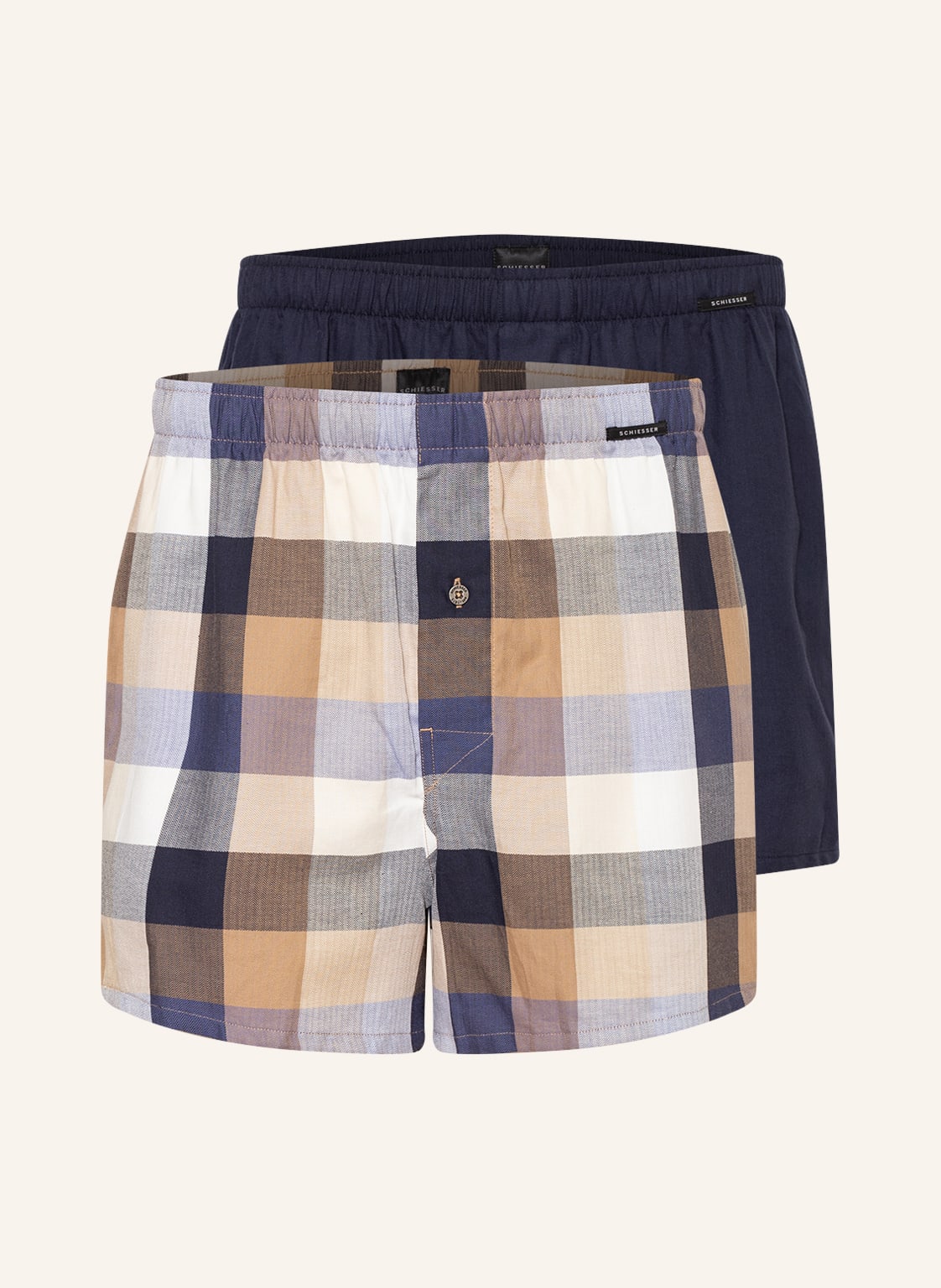 Image of Schiesser 2er-Pack Web-Boxershorts Fun Prints blau