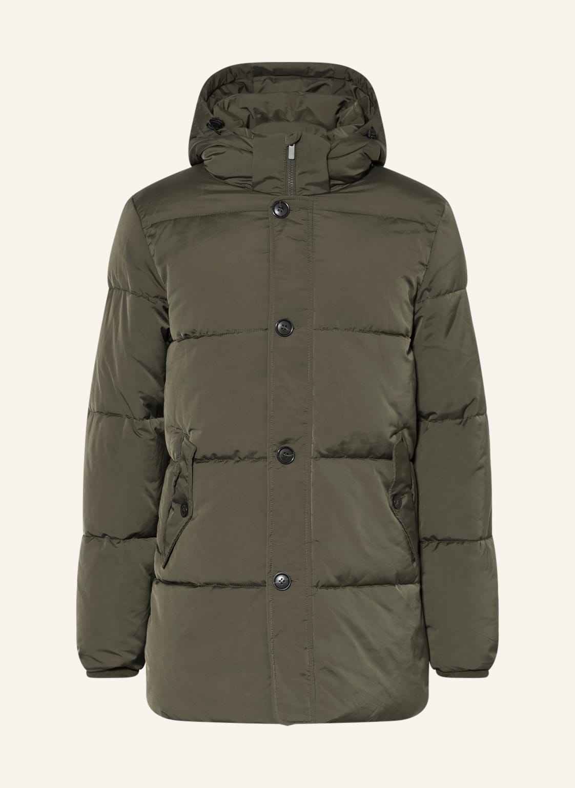 Image of Strokesman's Steppjacke Mit Abnehmbarer Kapuze gruen