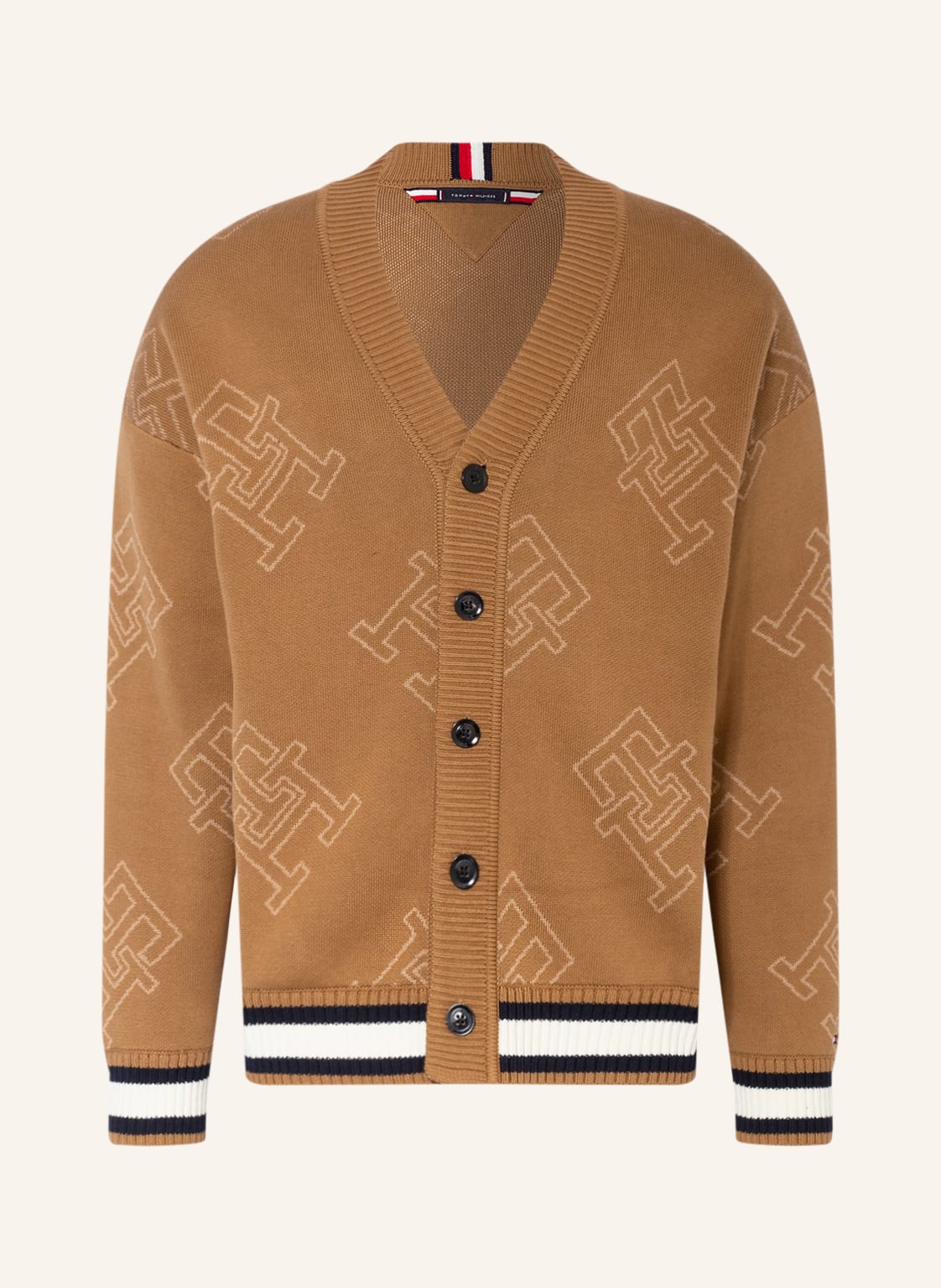 Image of Tommy Hilfiger Oversized-Strickjacke braun